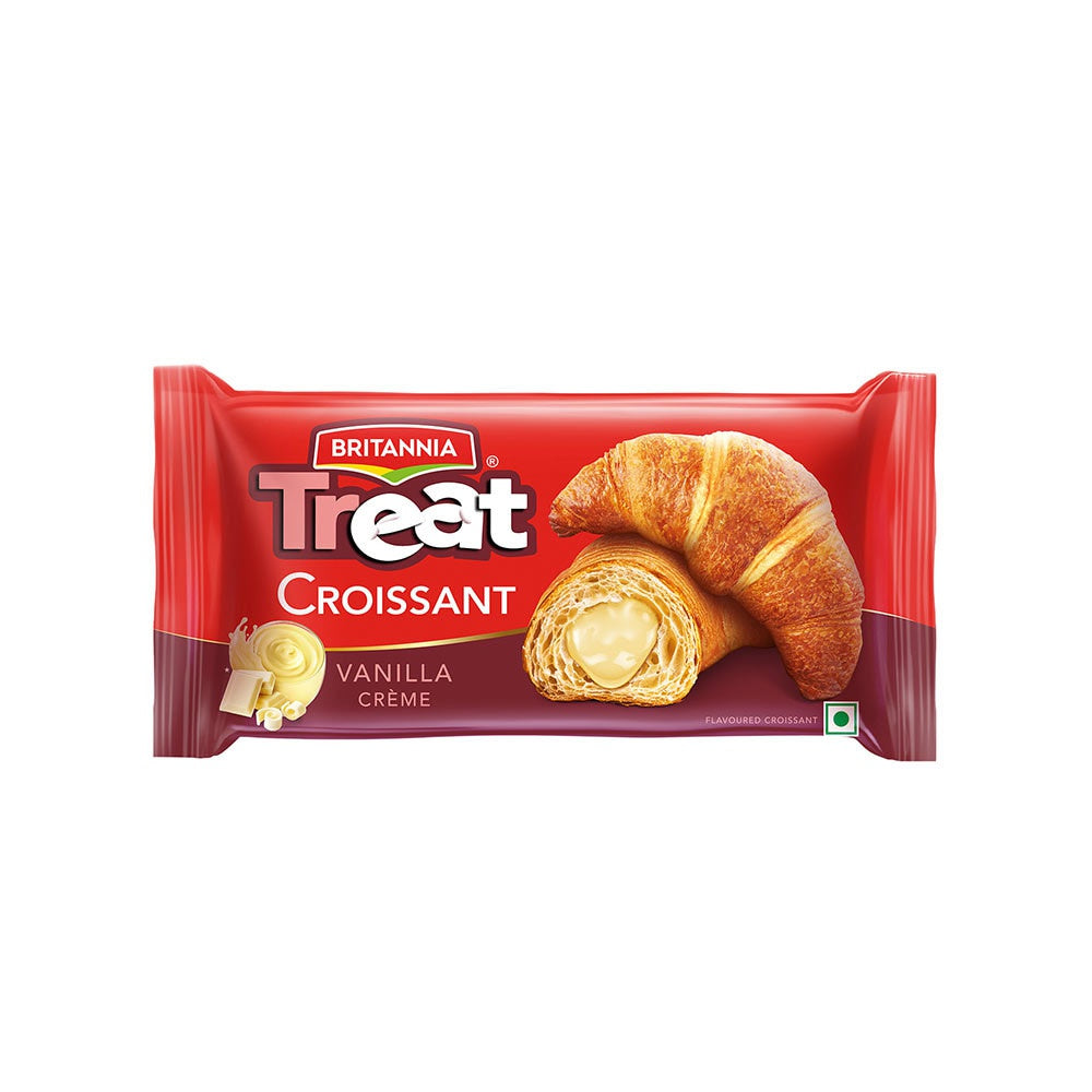 Britannia Treat Croissant with Vanilla Creme Filling - Pack of 2 : 2 x 45 g