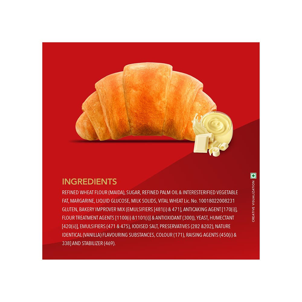 Britannia Treat Croissant with Vanilla Creme Filling - Pack of 2 : 2 x 45 g