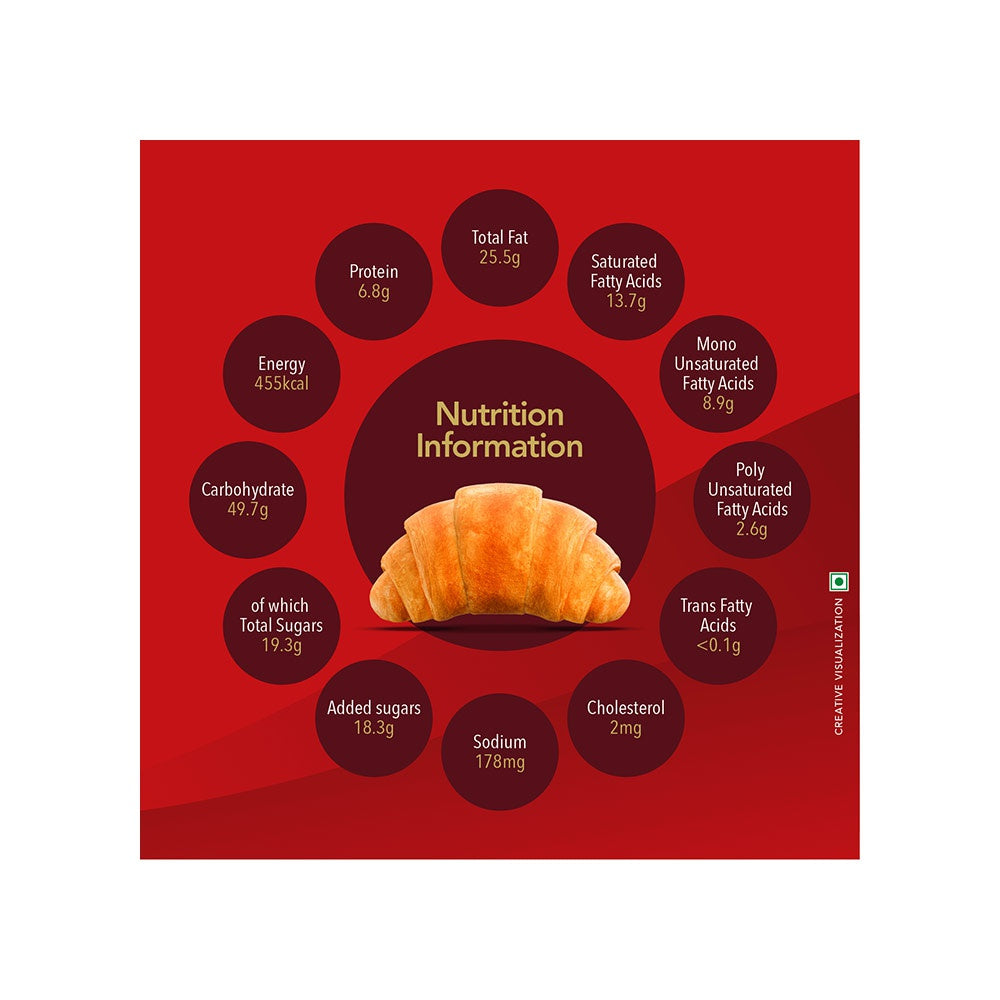 Britannia Treat Croissant with Vanilla Creme Filling - Pack of 2 : 2 x 45 g