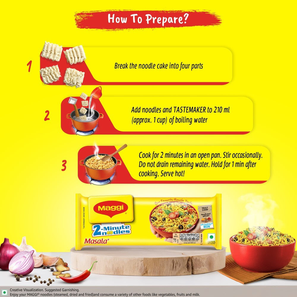 Maggi 2 - Minute Instant Noodles (Pack of 12) - Pack of 2 : 2 x 840 g (12 x 70 g)