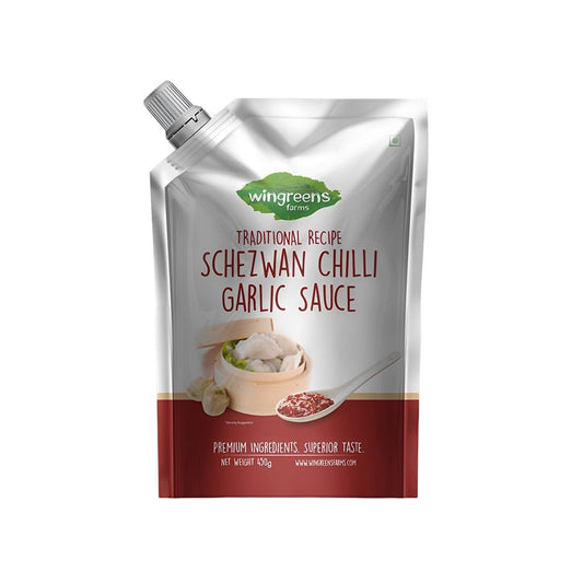 Wingreens Farms Traditional Recipe Schezwan Chilli Garlic Sauce : 450 g