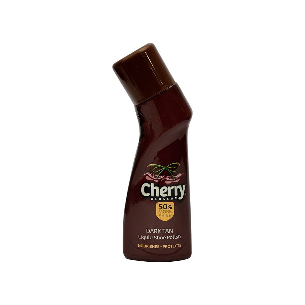Cherry Blossom Dark Tan Liquid Shoe Polish + Black Liquid Shoe Polish Combo : 75ml + 75ml