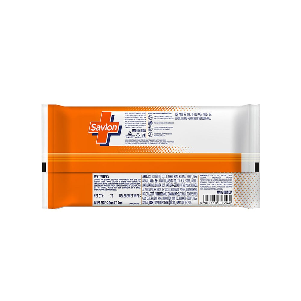 Savlon Germ Protection Multipurpose Disinfectant Wipes : 72 pcs