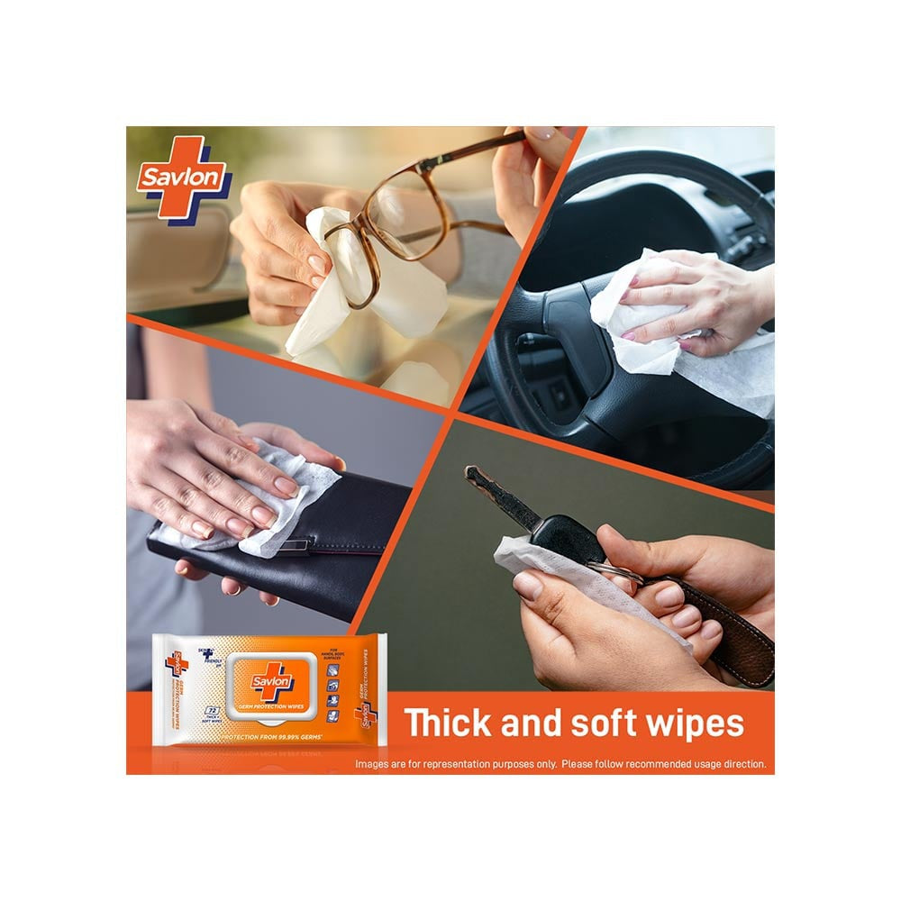 Savlon Germ Protection Multipurpose Disinfectant Wipes : 72 pcs