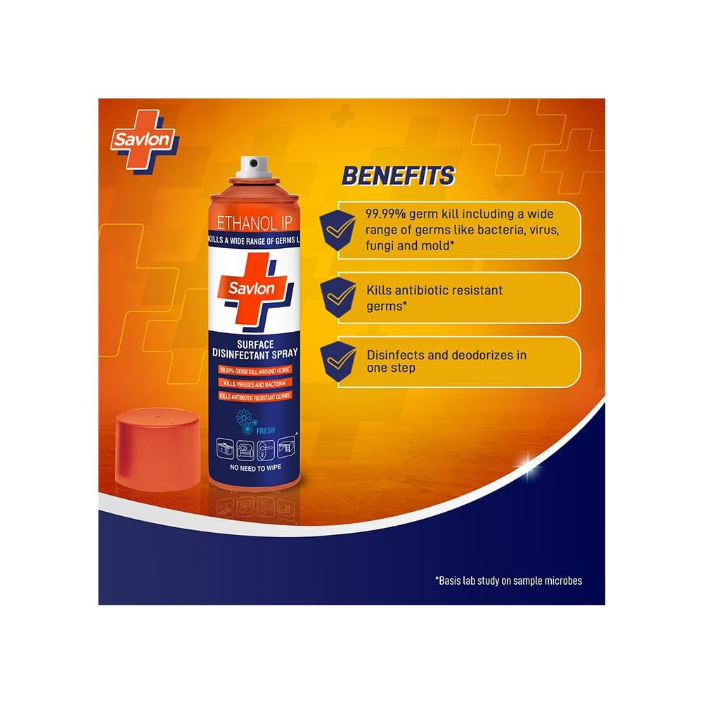 Savlon Germ Protection Multipurpose Wipes + Surface Disinfectant Spray Combo : 72 units + 170 g