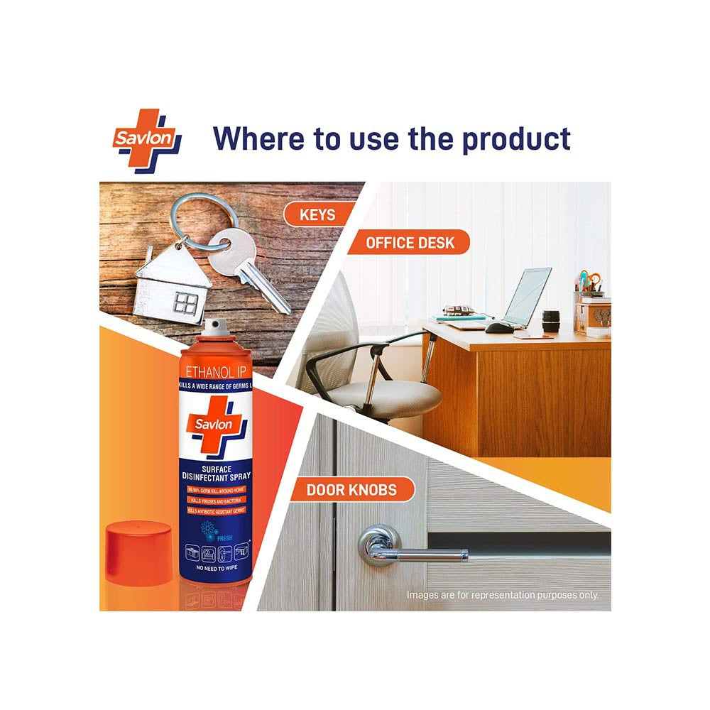 Savlon Germ Protection Multipurpose Wipes + Surface Disinfectant Spray Combo : 72 units + 170 g