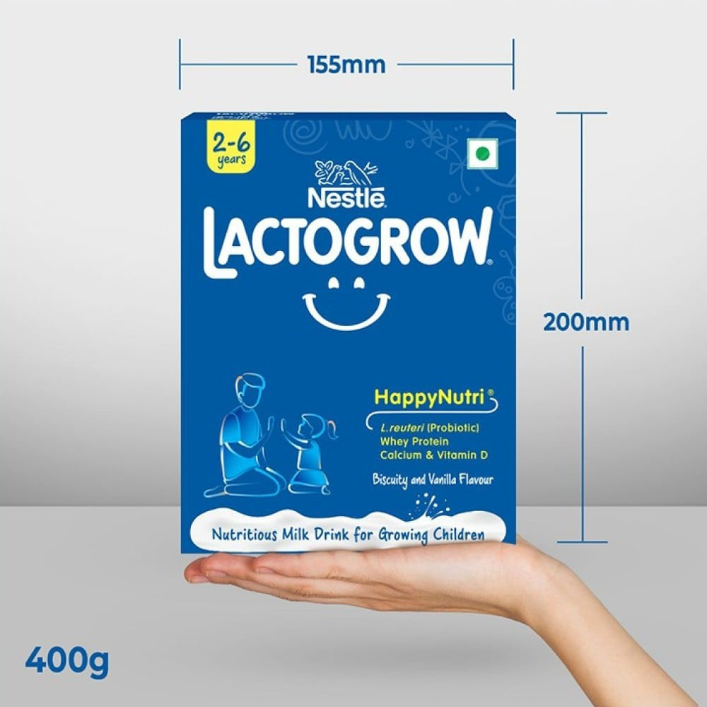 Nestle Lactogrow Nutritious Drink Mix (Biscuity Vanilla Flavour (2 - 6 years) : 400 g