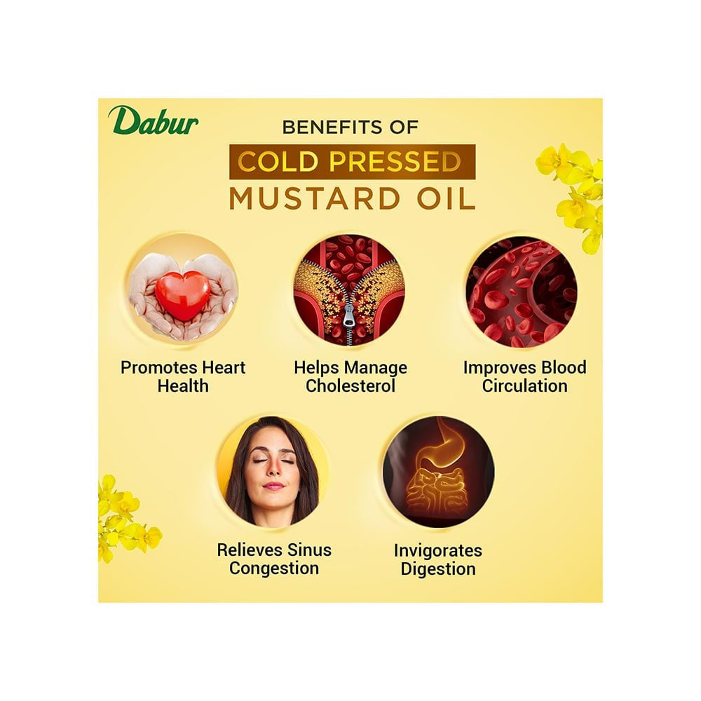 Dabur Cold Pressed Mustard Oil : 1 ltr
