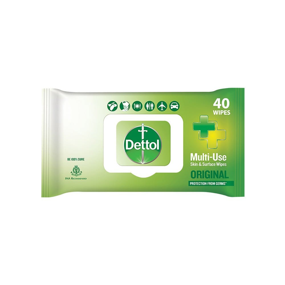 Dettol Original Multi-Use Skin & Surface Wet Wipes : 40 pcs