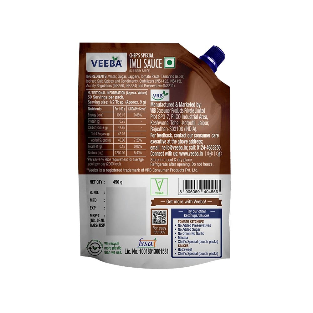 Veeba Chef's Special Imli Sauce : 450 g