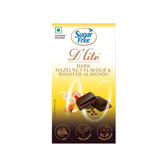 Sugar Free D'Lite Dark Chocolate Bar (Hazelnut & Roasted Almonds) : 40 g