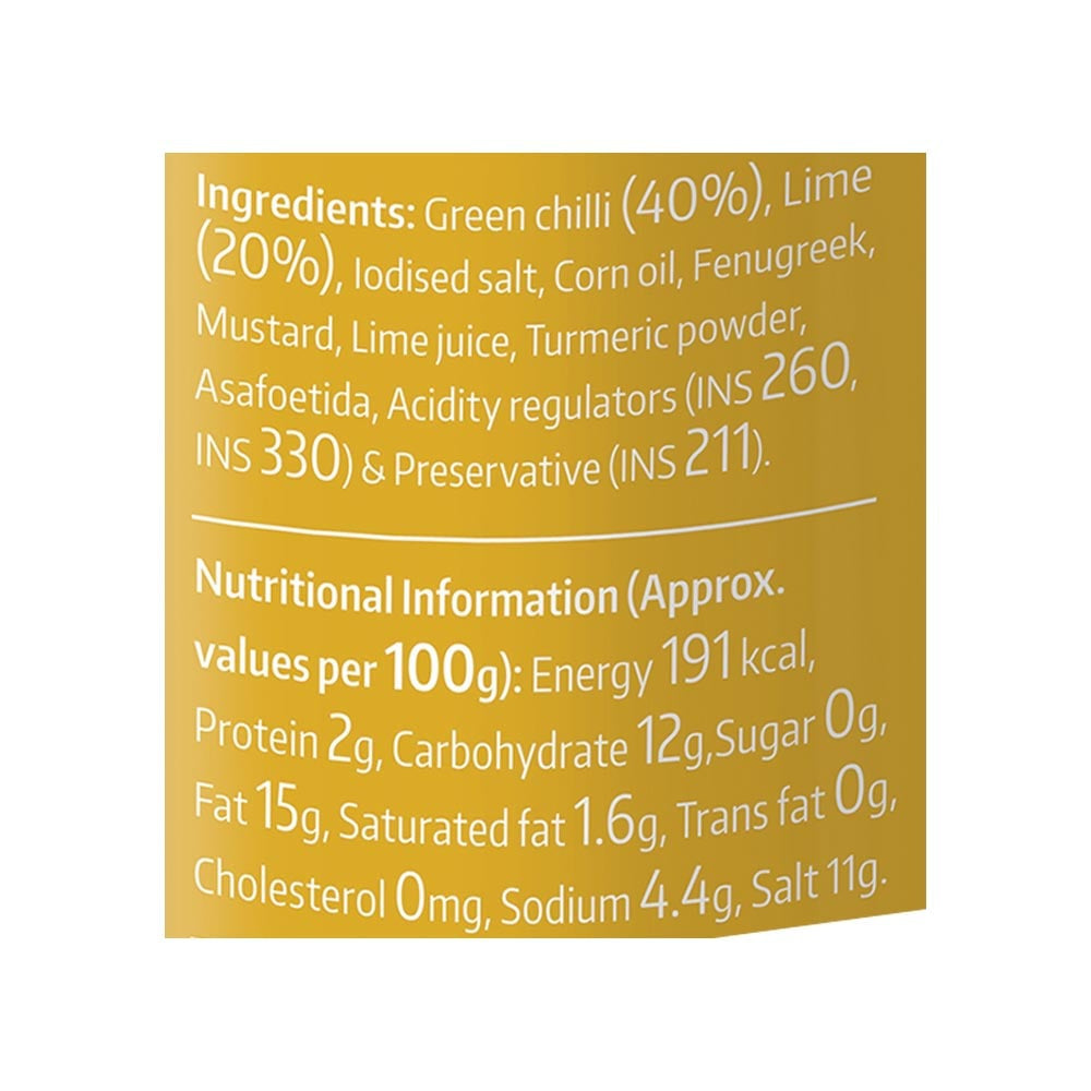 Society Spice Secrets Green Chilli Lime Pickle : 200 g