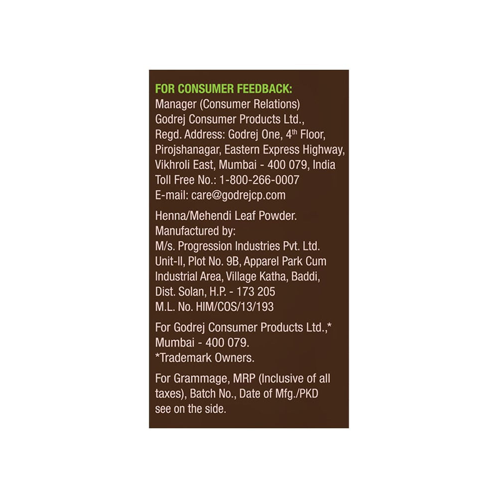 Godrej Nupur 100 % Pure Henna Hair Colour / Mehendi : 200 g