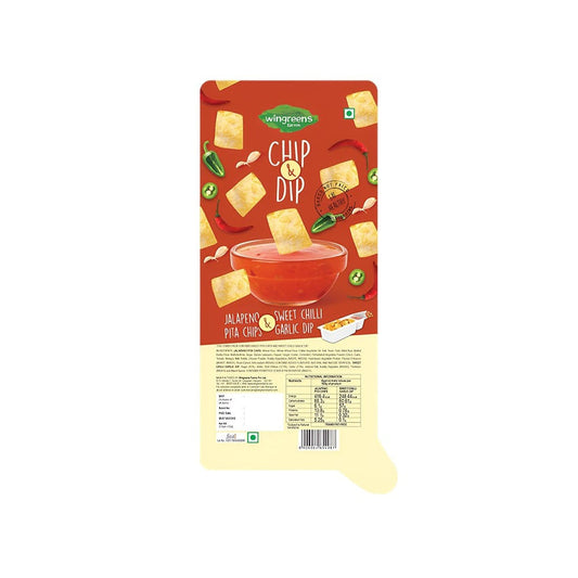 Wingreens Farms Jalapeno Pita Chips With Sweet Chilli Garlic Dip : 80 g