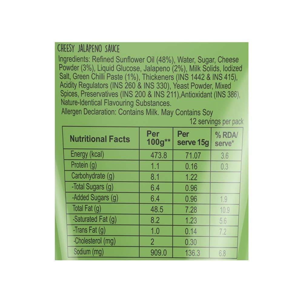 Wingreens Farms Cheesy Jalapeno Sauce : 180 g