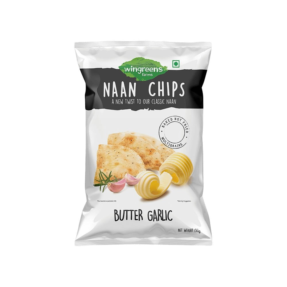 Wingreens Farms Butter Garlic Naan Chips : 150 g