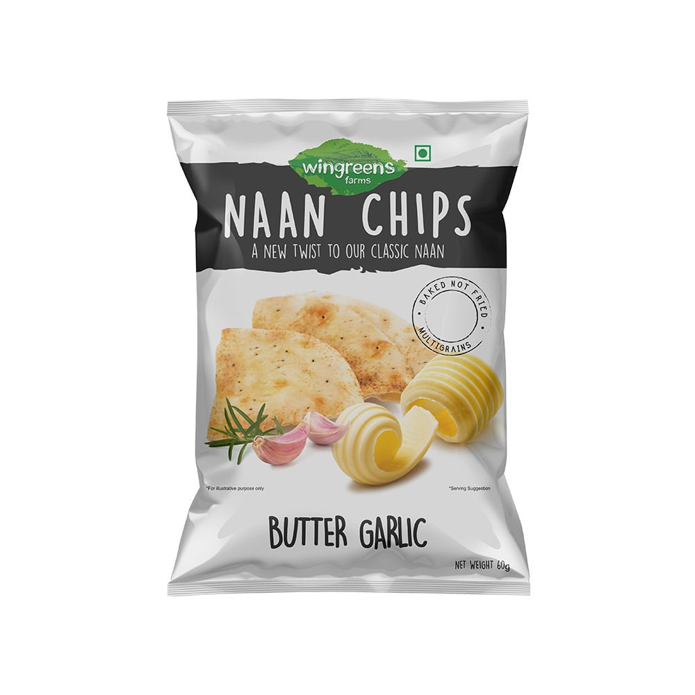 Wingreens Farms Butter Garlic Naan Chips : 60 g