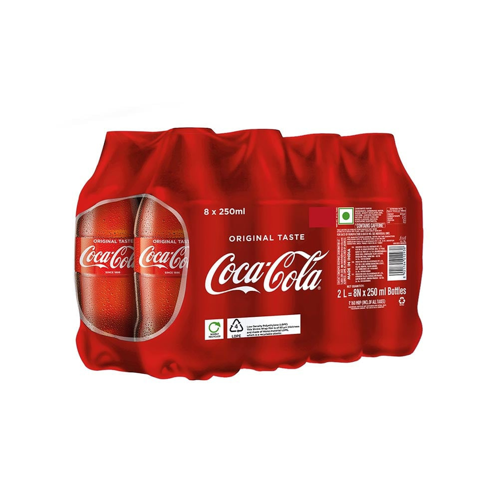 Coca-Cola Original Taste Soft Drink - Pack of 8 : 8x250 ml