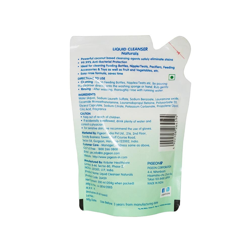 Pigeon Baby Naturals Baby Liquid Cleanser - Refill : 200 ml