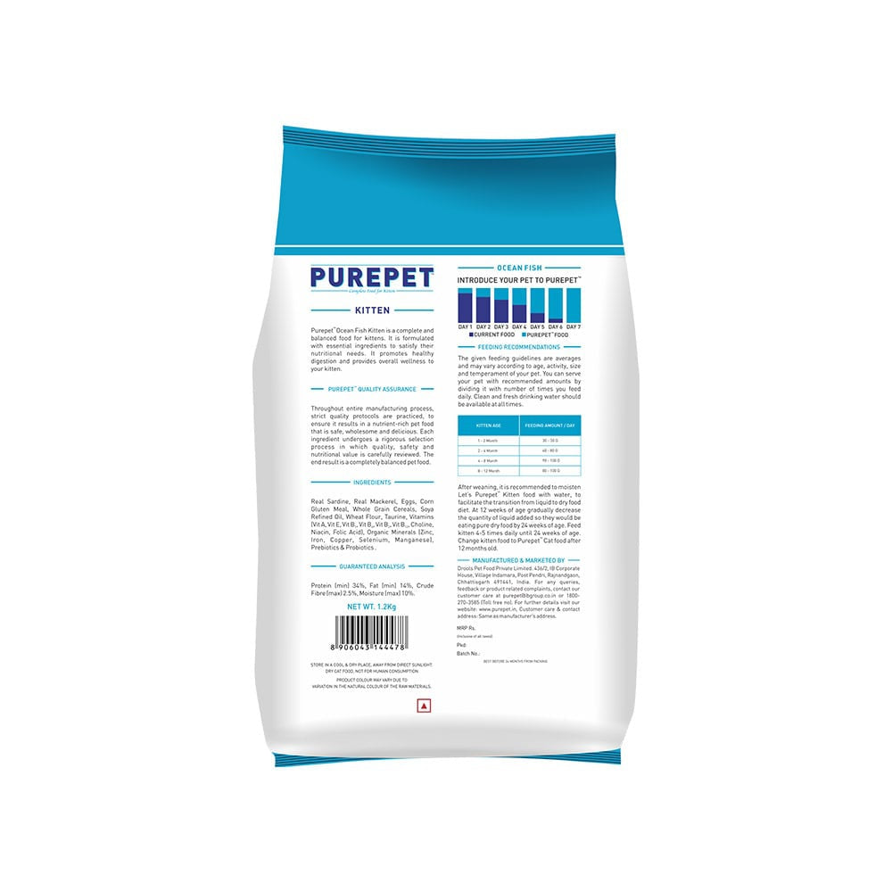 PurePet Ocean Fish Dry Kitten Food (Kitten) : 1.2 kg