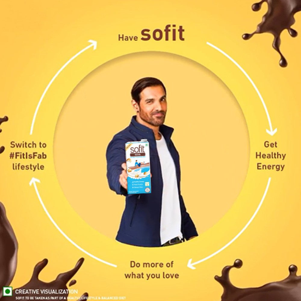 Sofit Natural Soy Beverage (Sugar Free, Vegan) - Pack of 3 : 3 x 1 ltr