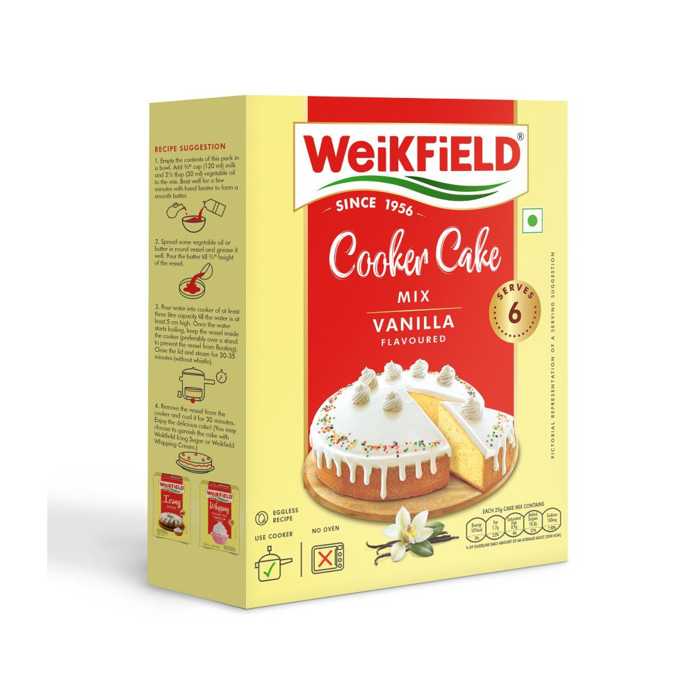 Weikfield Cooker Cake Mix Vanilla Flavour : 150 g