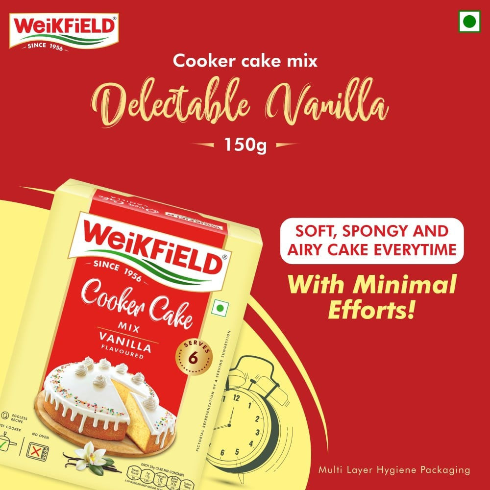 Weikfield Cooker Cake Mix Vanilla Flavour : 150 g