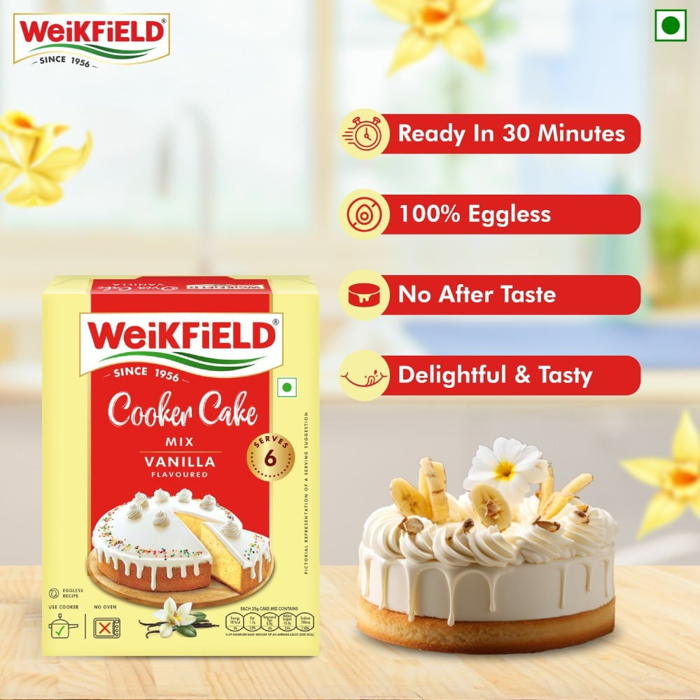 Weikfield Cooker Cake Mix Vanilla Flavour : 150 g