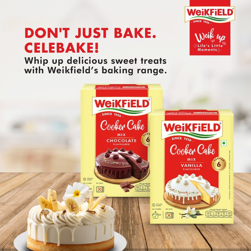 Weikfield Cooker Cake Mix Vanilla Flavour : 150 g