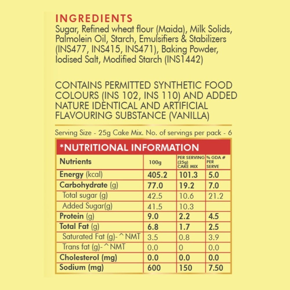 Weikfield Cooker Cake Mix Vanilla Flavour : 150 g