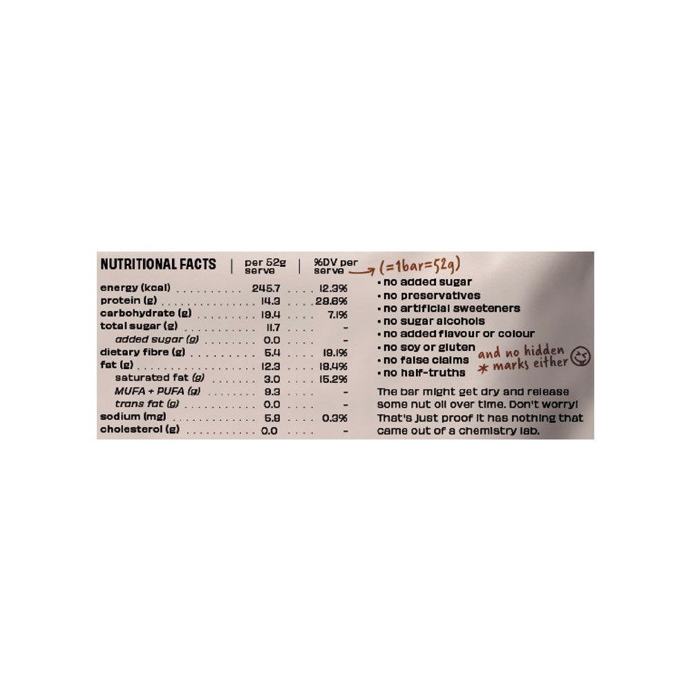 The Whole Truth Coffee Cocoa Protein Bar : 52 g