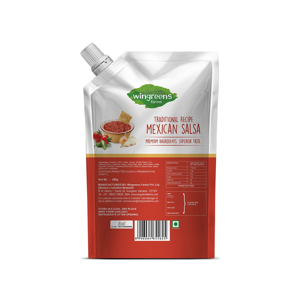 Wingreens Farms Traditional Recipe Mexican Salsa Sauce - Pack of 2 : 2 x 450 g