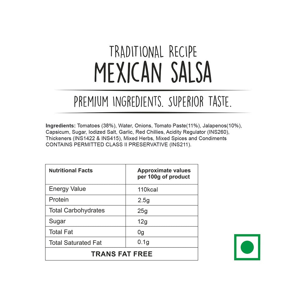 Wingreens Farms Traditional Recipe Mexican Salsa Sauce - Pack of 2 : 2 x 450 g