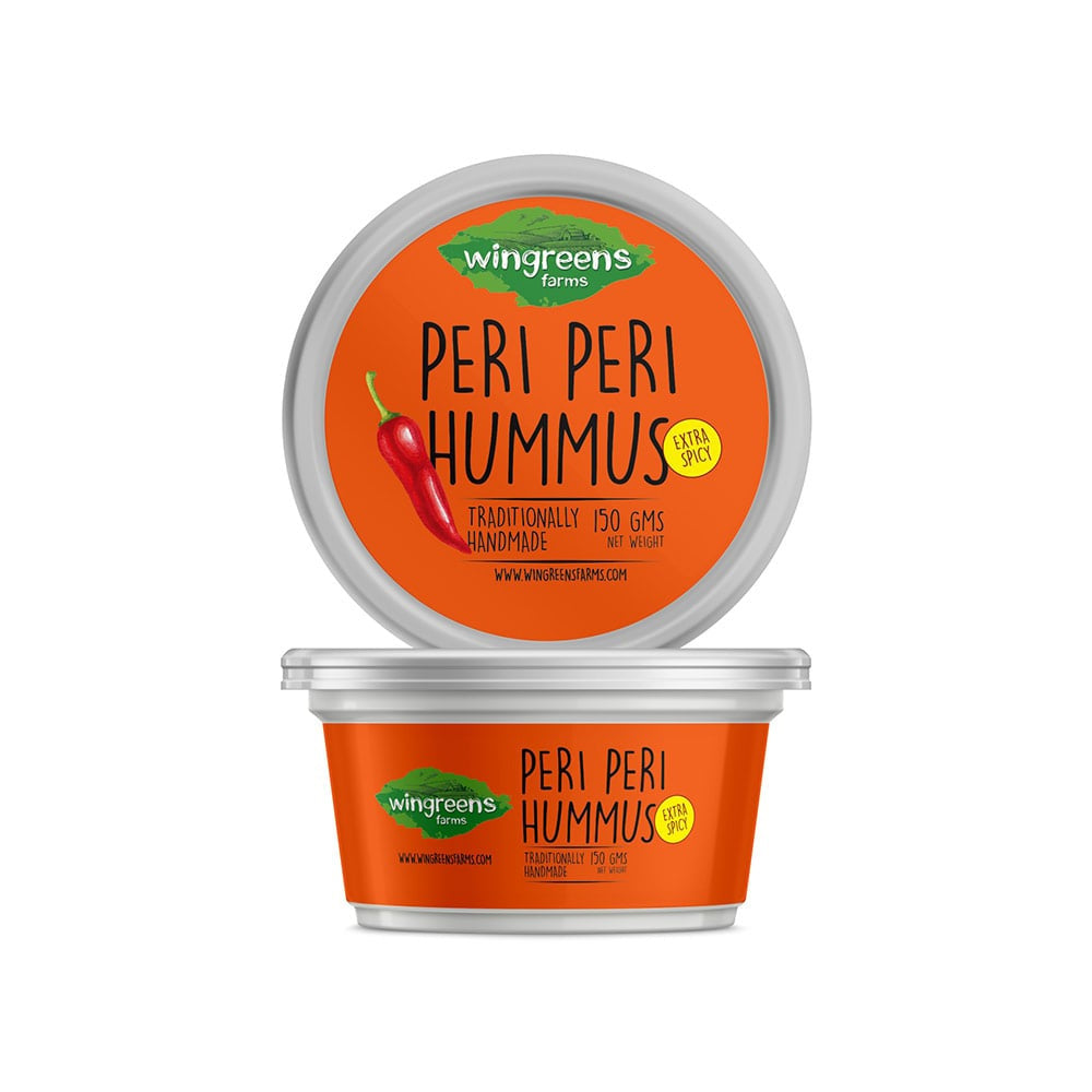 Wingreens Farms Peri Peri Hummus Dip - Pack of 2 : 2 x 150 g