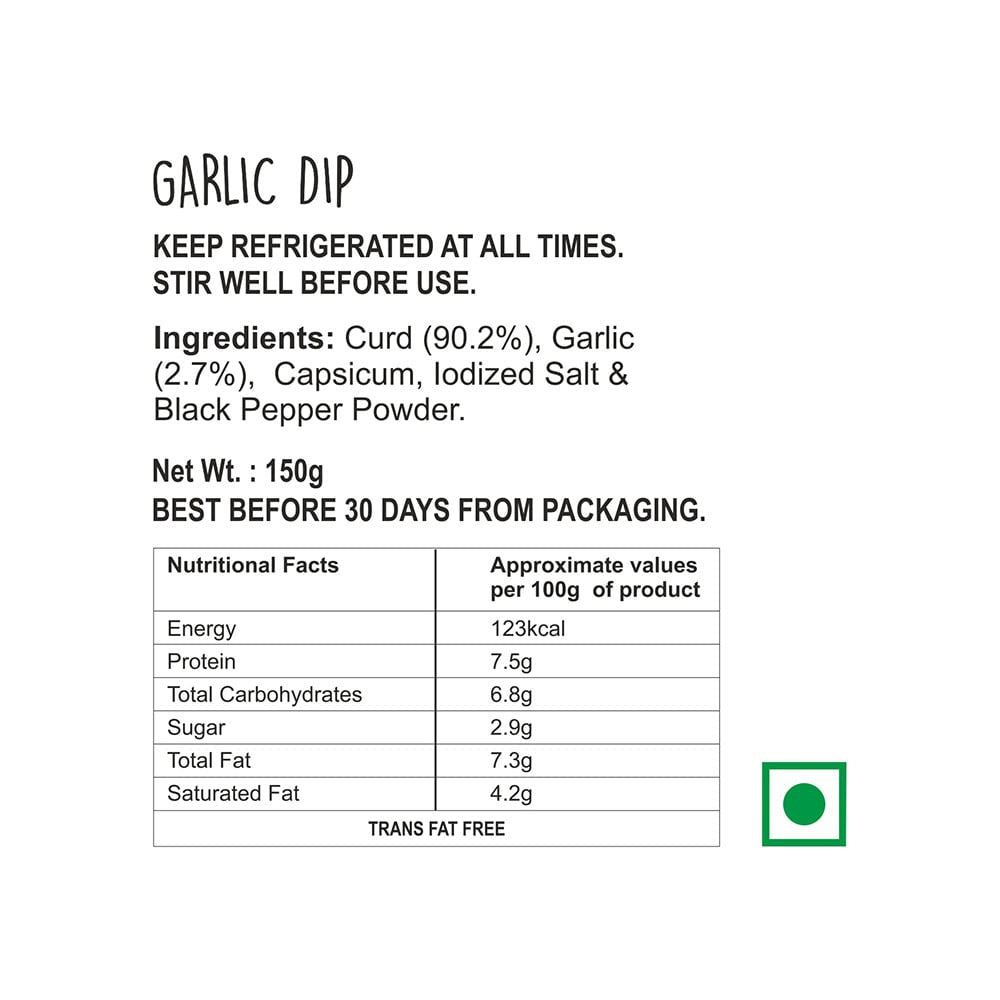 Wingreens Farms Garlic Dip - Pack of 2 : 2 x 150 g