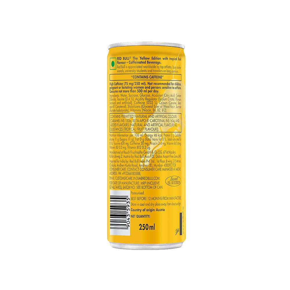 Red Bull Energy Drink - The Yellow Edition - Pack of 2 : 2 x 250 ml