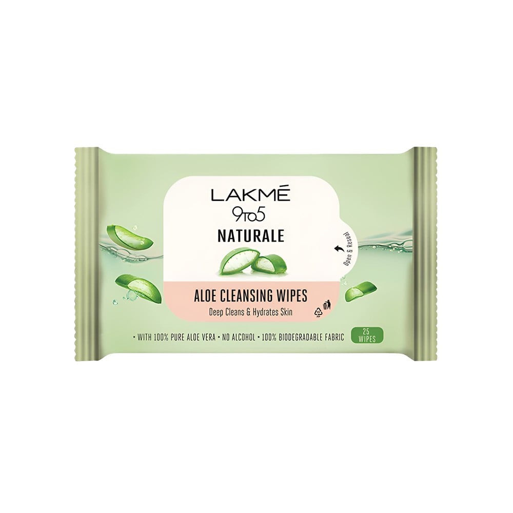 Lakme 9To5 Naturale Aloe Cleansing Face Wipes : 25 pcs