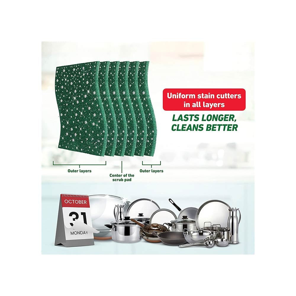 Scotch Brite Silver Sparks Scrub Pad : 6 units