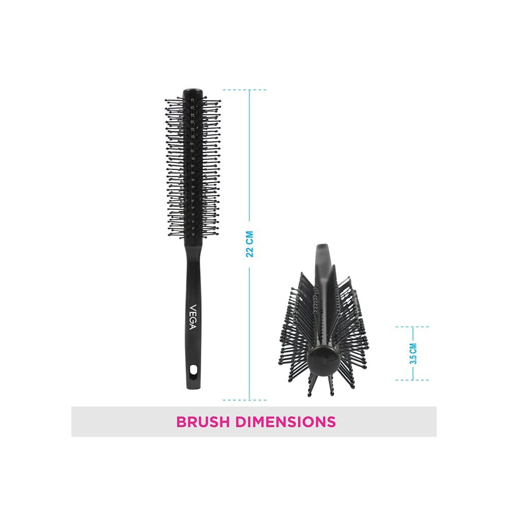 Vega Round Hair Brush (Colour may Vary) : 1 unit