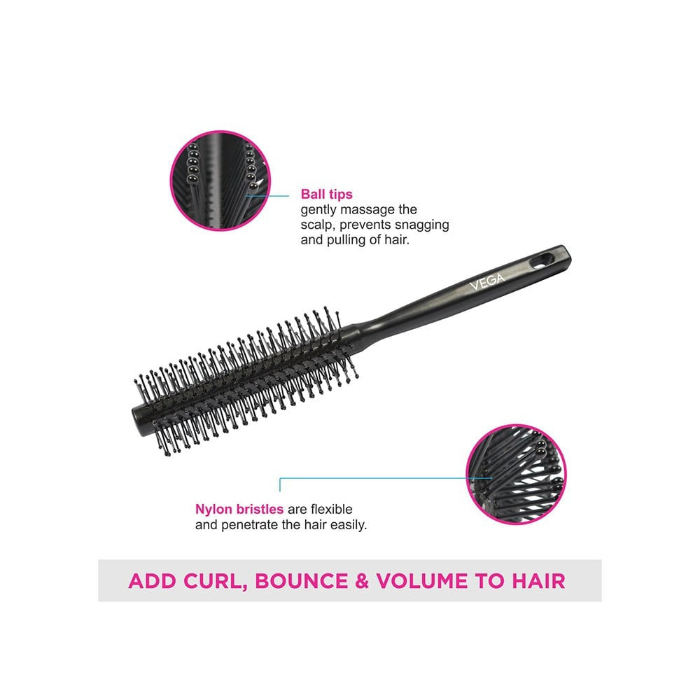 Vega Round Hair Brush (Colour may Vary) : 1 unit