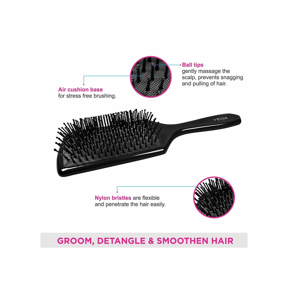 Vega Paddle Hair Brush - 8586 (Black) : 1 unit