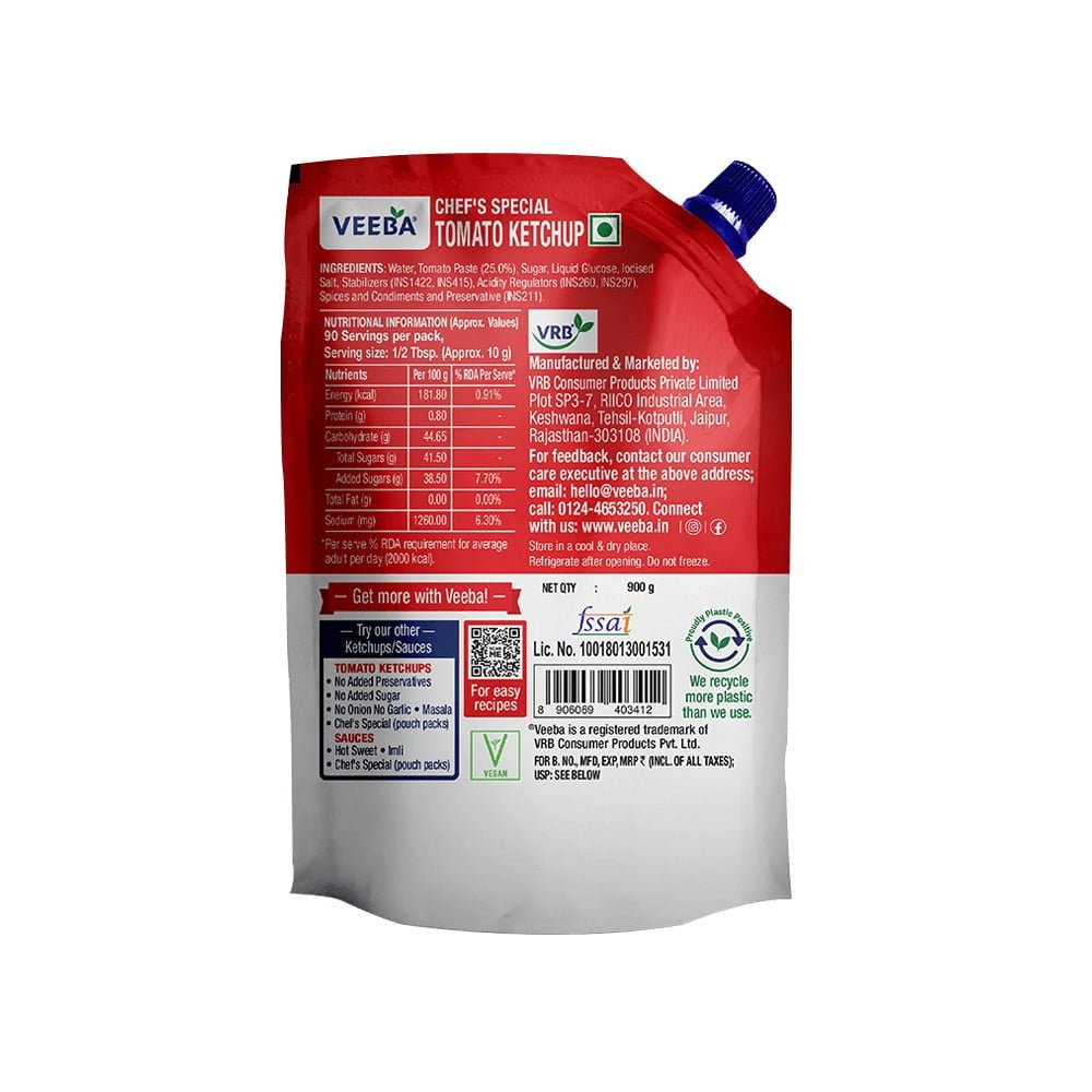 Veeba Chef's Special Tomato Ketchup : 900 g