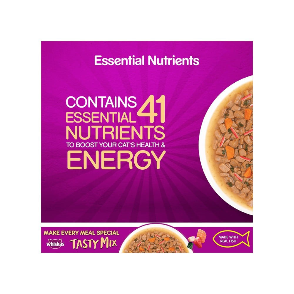 Whiskas Tasty Mix Wet Cat Food (Seafood Cocktail Wakame Seaweed in Gravy) : 70 g
