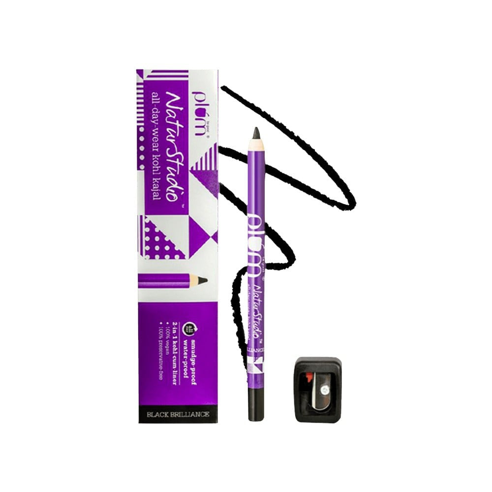 Plum NaturStudio All-Day-Wear Kohl Kajal with Free Sharpener (Black Brilliance) : 1.2 g