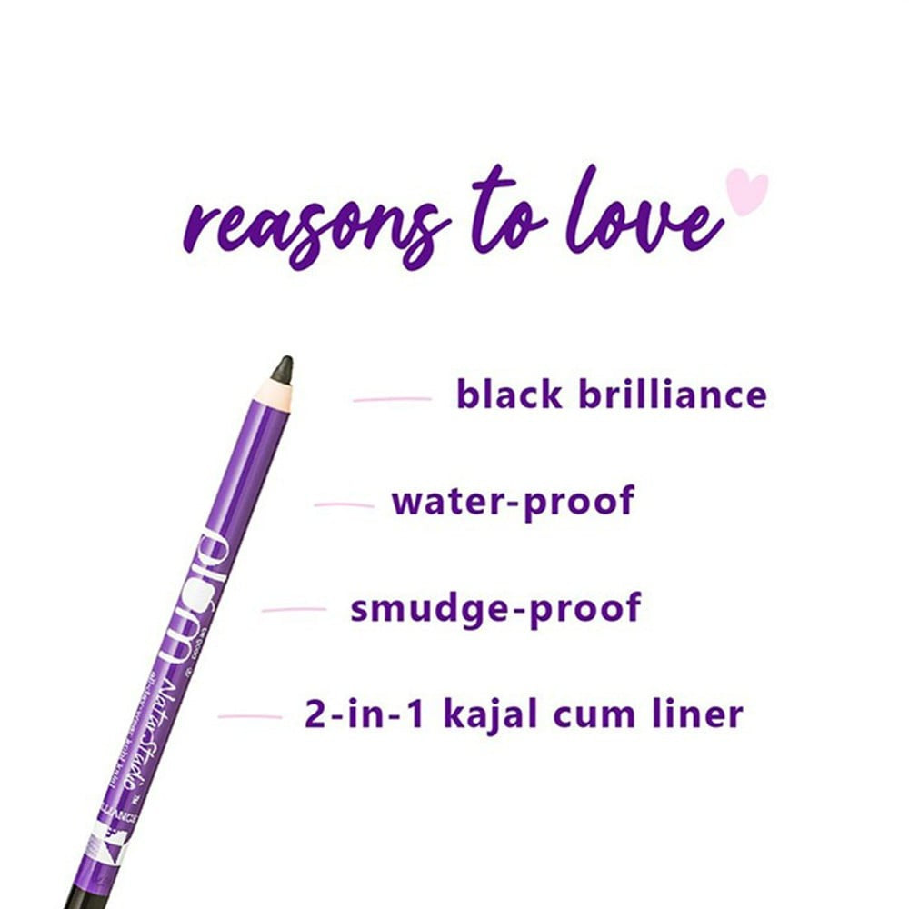 Plum NaturStudio All-Day-Wear Kohl Kajal with Free Sharpener (Black Brilliance) : 1.2 g