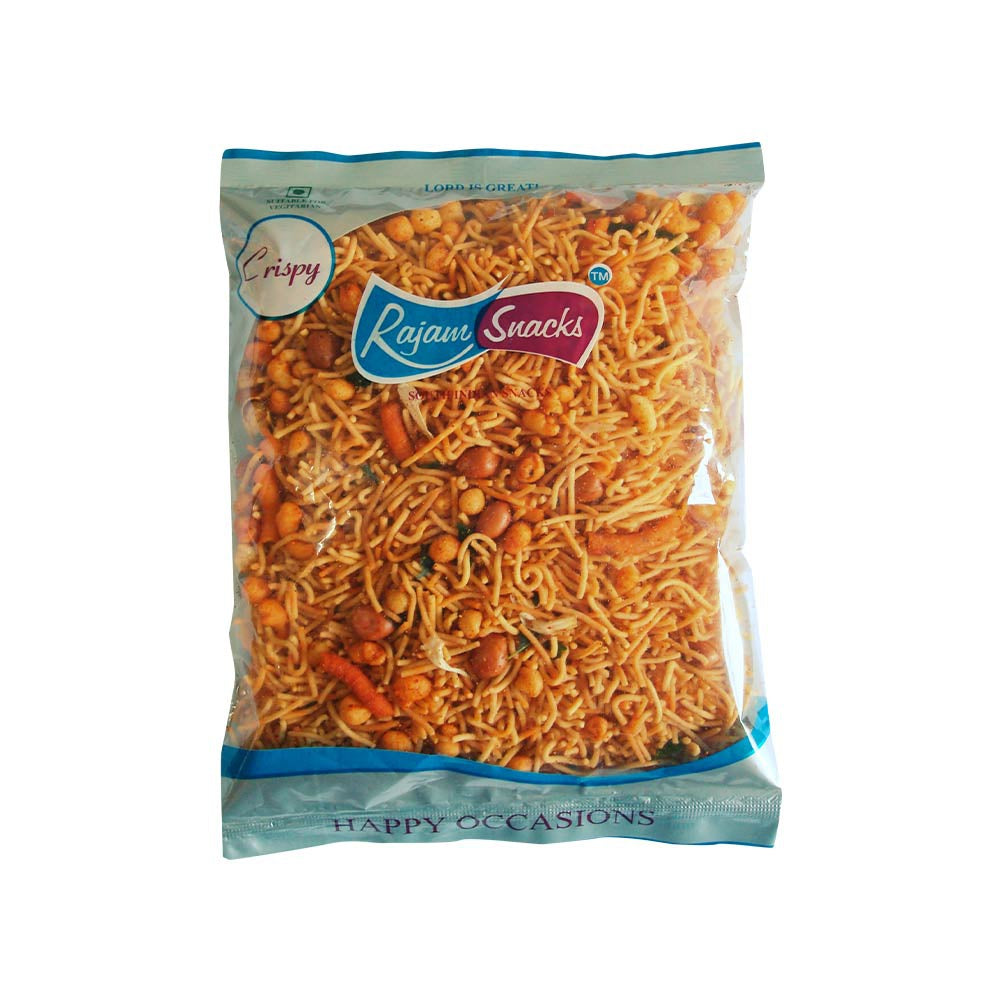 Rajam Snacks Garlic Mixture Namkeen - Pack of 2 : 2 x 180 g