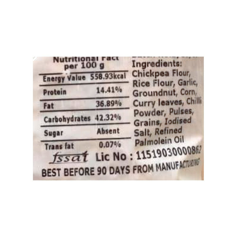 Rajam Snacks Garlic Mixture Namkeen - Pack of 2 : 2 x 180 g