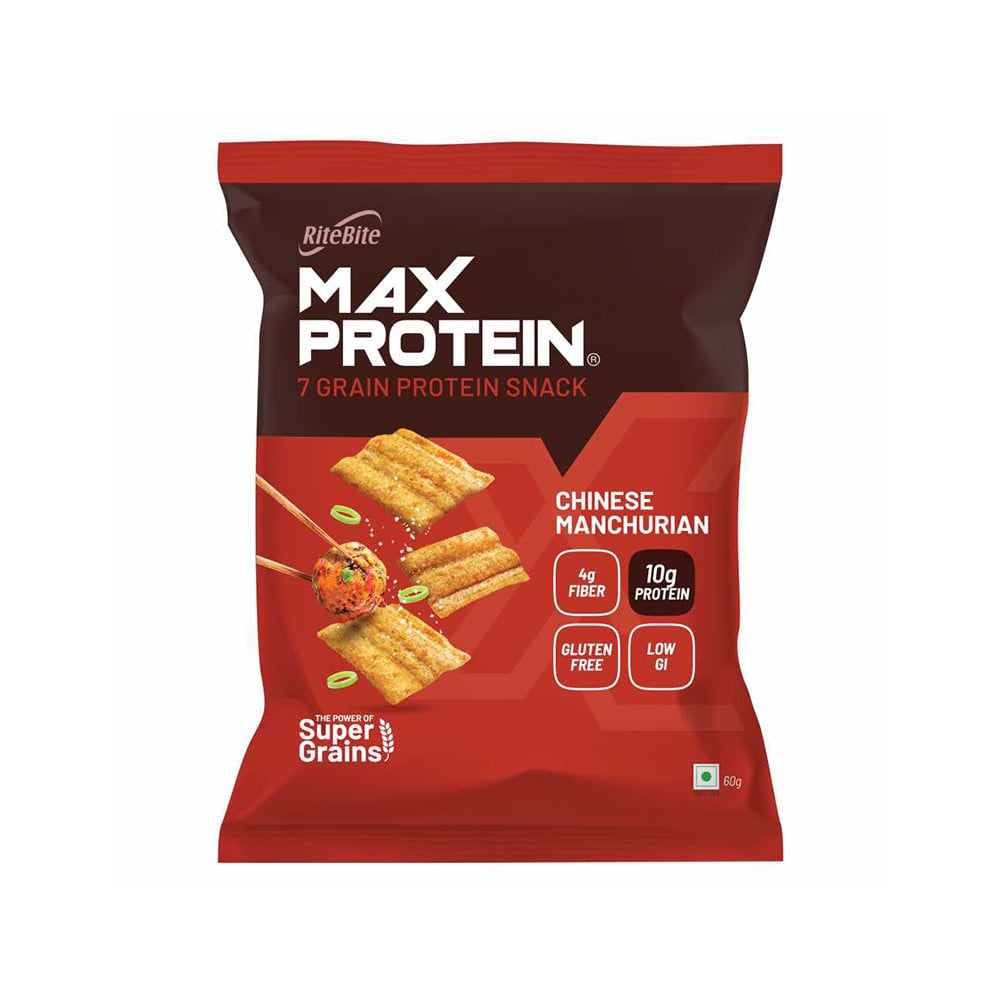 RiteBite Max Protein Chinese Manchurian Chips - Pack of 2 : 2 x 60 g