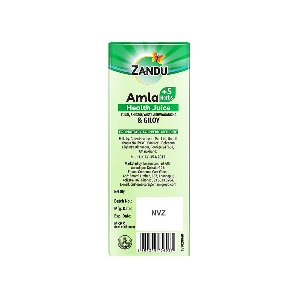 Zandu Amla + 5 Herbs Health Juice : 1 ltr
