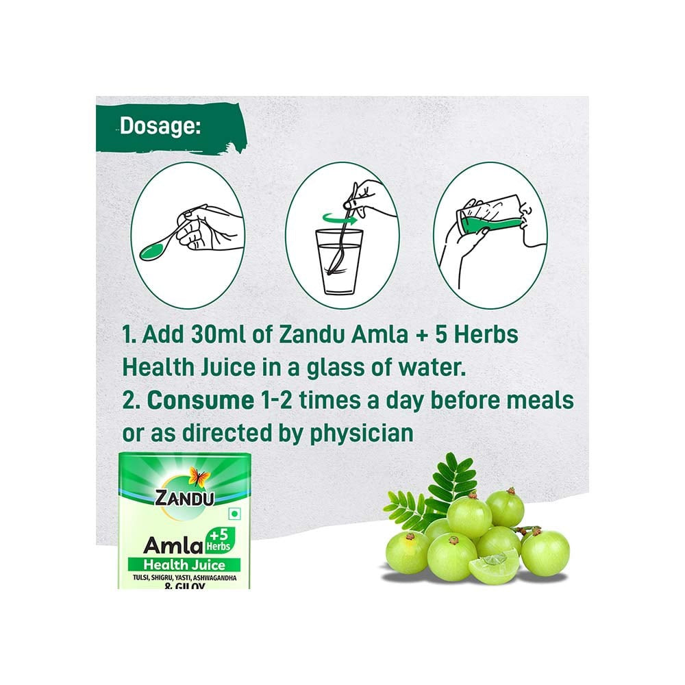 Zandu Amla + 5 Herbs Health Juice : 1 ltr